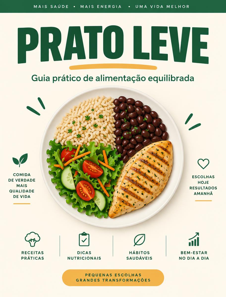 Capa do e-book Prato Leve — guia prático de alimentação equilibrada